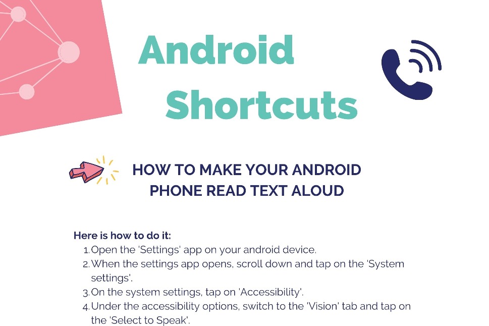 Android shortcuts - read text aloud