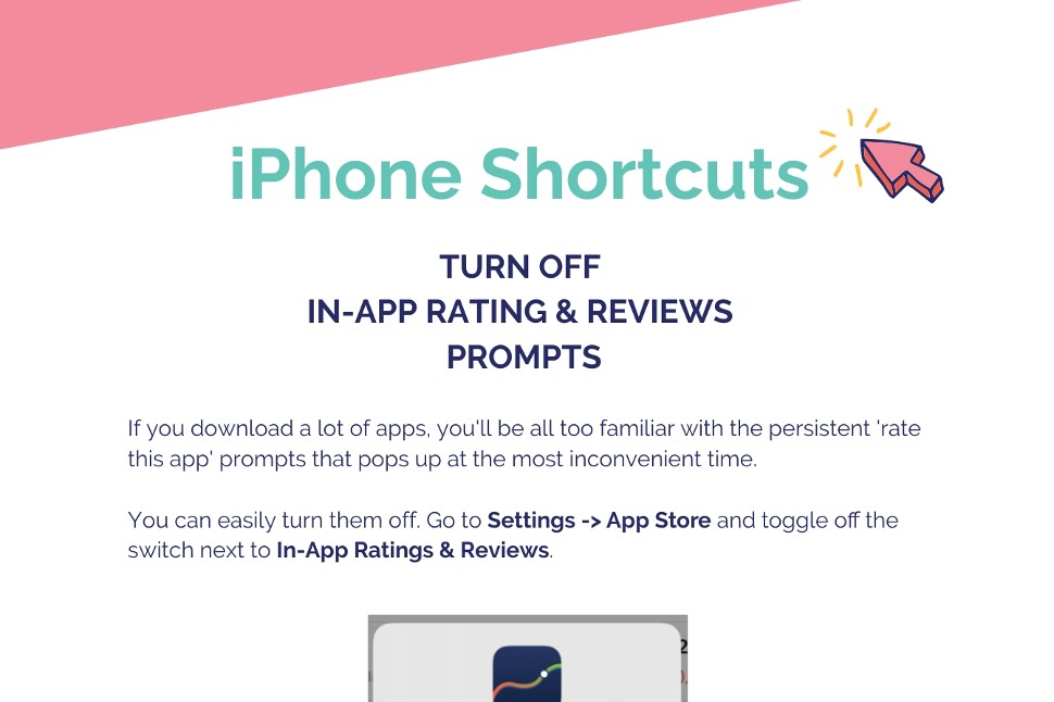 iPhone Shortcuts - Turn Off Ratings