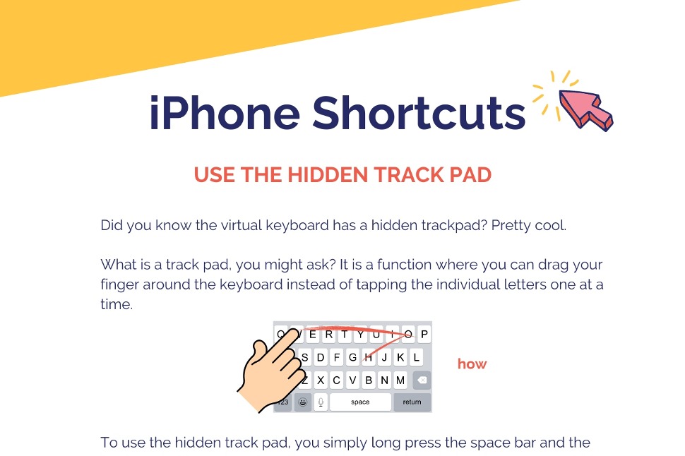 iPhone Shortcuts - Track Pad